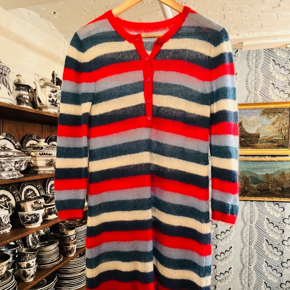Sweater dress mohair striped no flaws knitwear knit